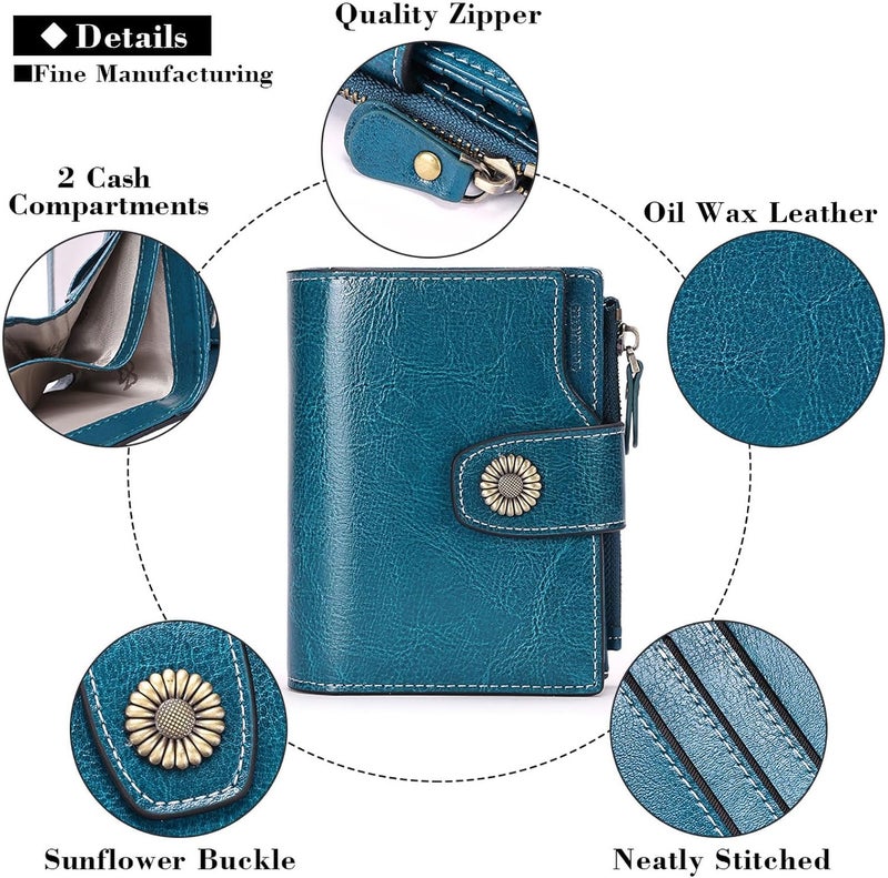 FALAN MULE Small Wallet for Women Leather Bifold Compact Small Womens Wallet with RFID Blocking - Image 5